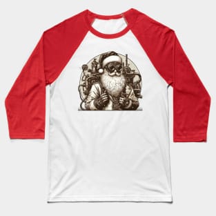 Backpacker Steampunk Santa Baseball T-Shirt